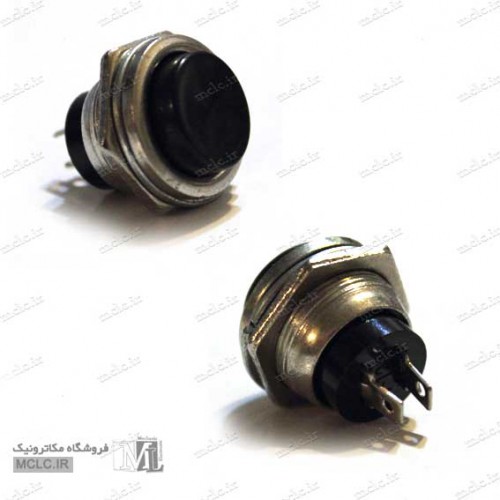METAL PRESSURE SWITCH 16mm BLACK SWITCHES & BUTTONS